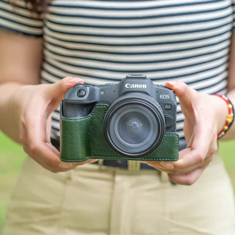 Canon Camera Eos R8 - キヤノンR8/RP用、手作りの本革製カメラケース。保護カバー、EOS R8/RPカメラバッグ、革製ベースストラップ、アクセサリー。