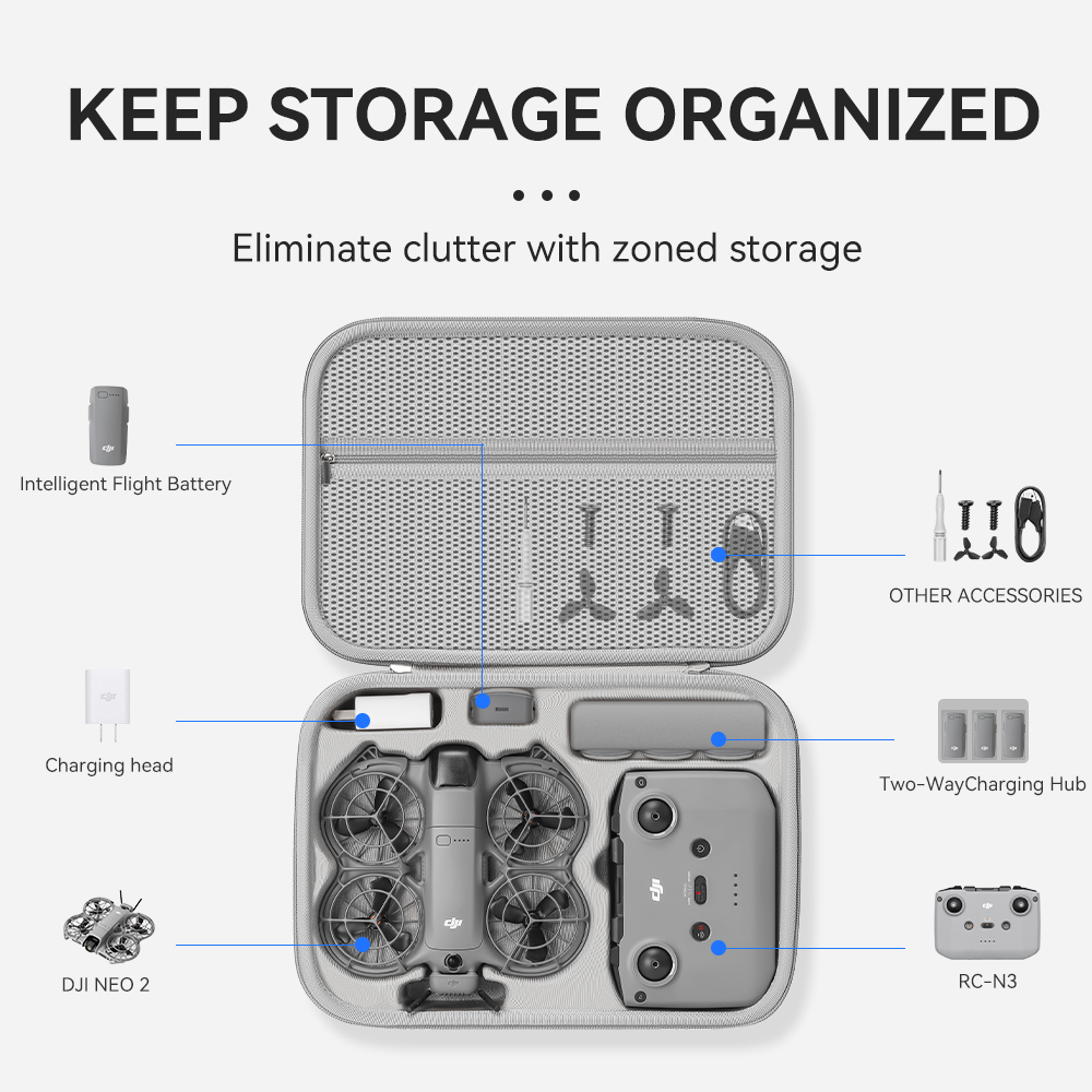 DJI NEO 2ドローンアクセサリー用XFJIトラベルオー - Drone Battery Bag のレビューと価格