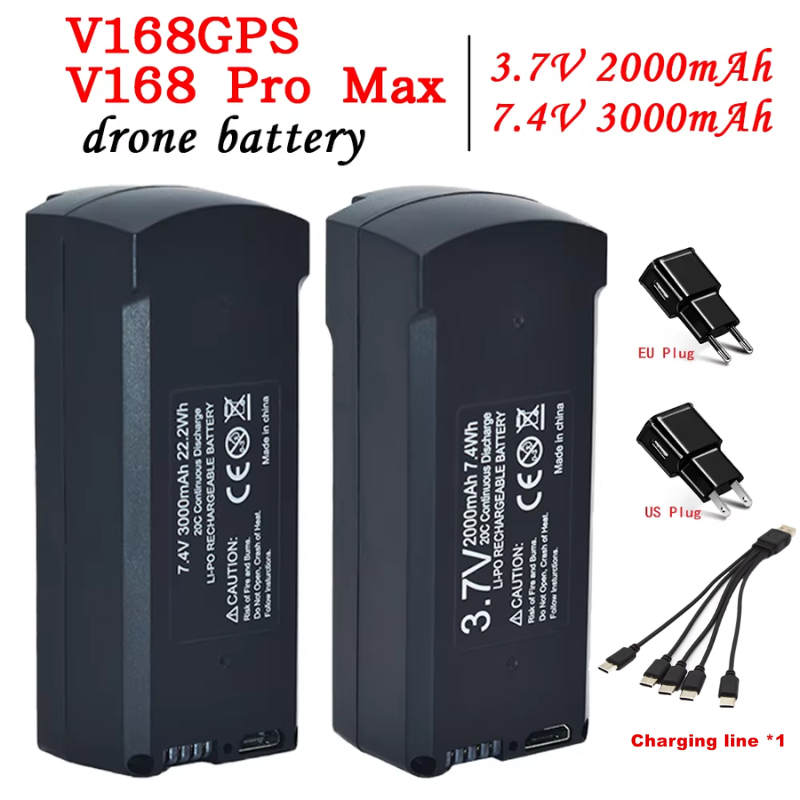 GPS V198 7.4V 3000mAh バッテリー RC - Drone Battery Lipo のレビューと価格